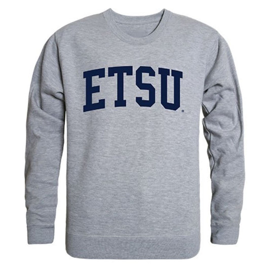 ETSU East Tennessee State University Game Day Crewneck Pullover Sweatshirt Sweater Heather Grey-Campus-Wardrobe