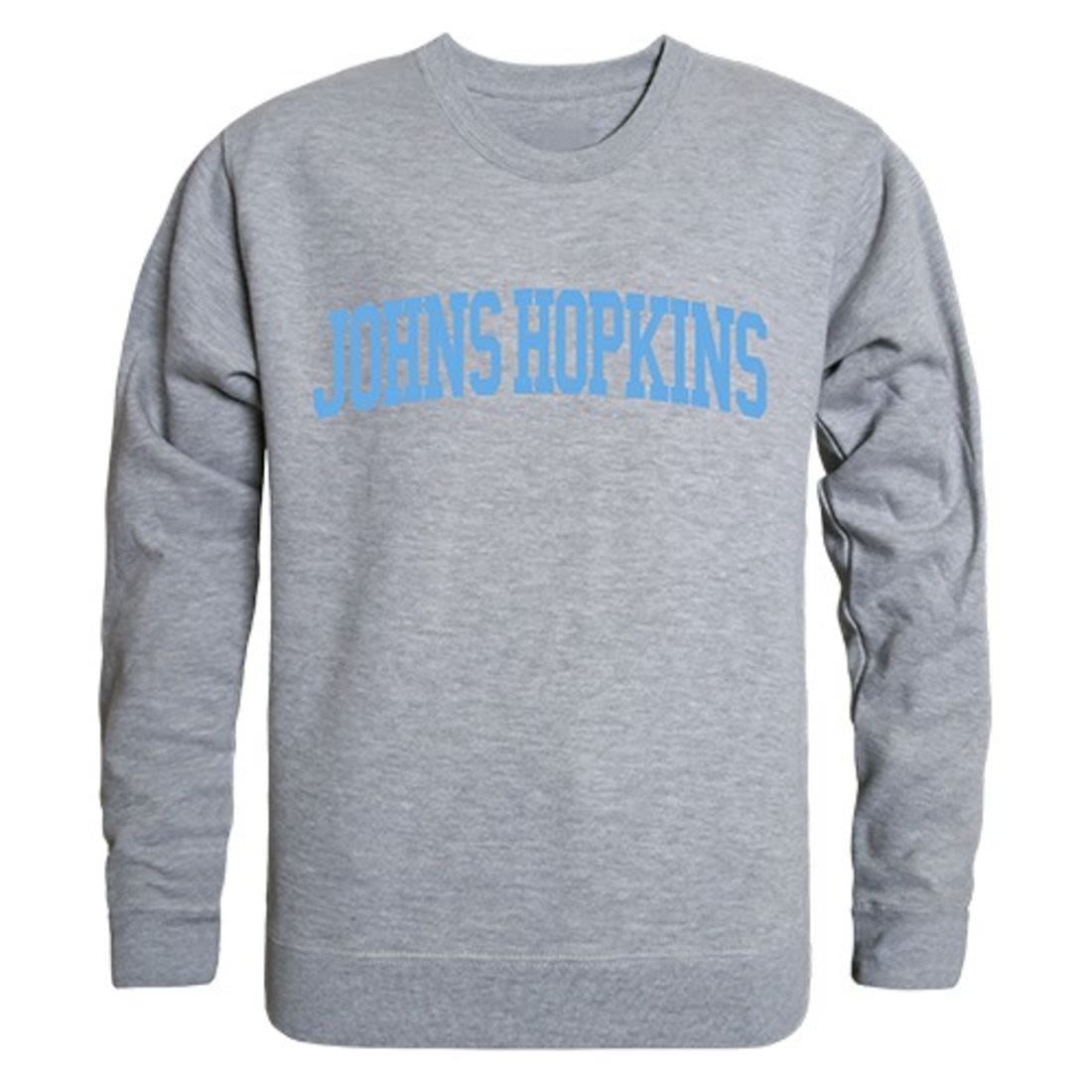 JHU Johns Hopkins University Game Day Crewneck Pullover Sweatshirt Sweater Heather Grey-Campus-Wardrobe