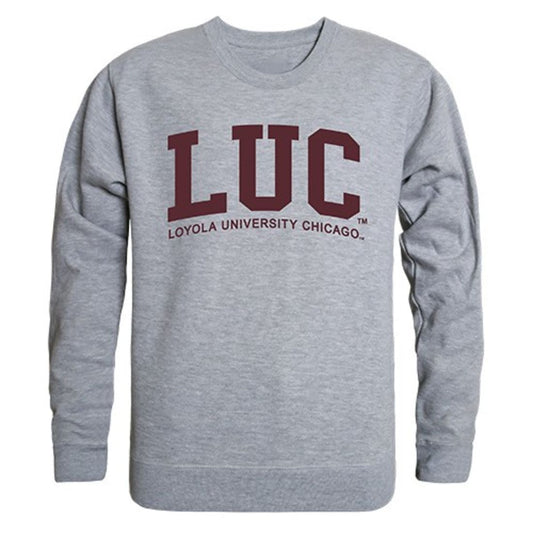 LUC Loyola University Chicago Game Day Crewneck Pullover Sweatshirt Sweater Heather Grey-Campus-Wardrobe