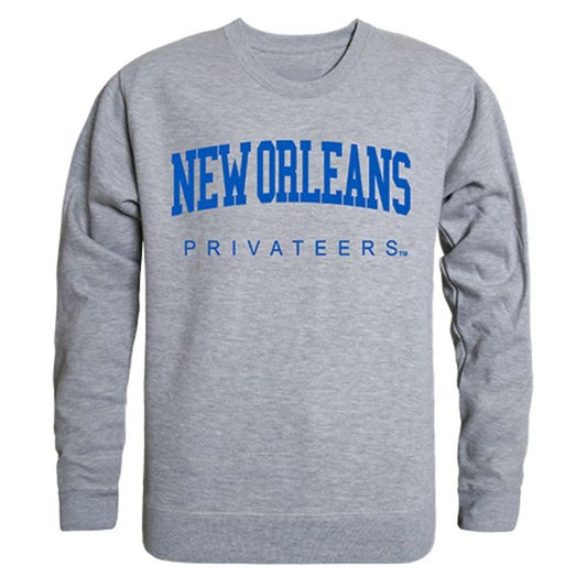 UNO University of New Orleans Game Day Crewneck Pullover Sweatshirt Sweater Heather Grey-Campus-Wardrobe