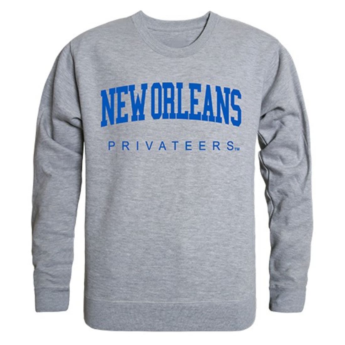 UNO University of New Orleans Game Day Crewneck Pullover Sweatshirt Sweater Heather Grey-Campus-Wardrobe