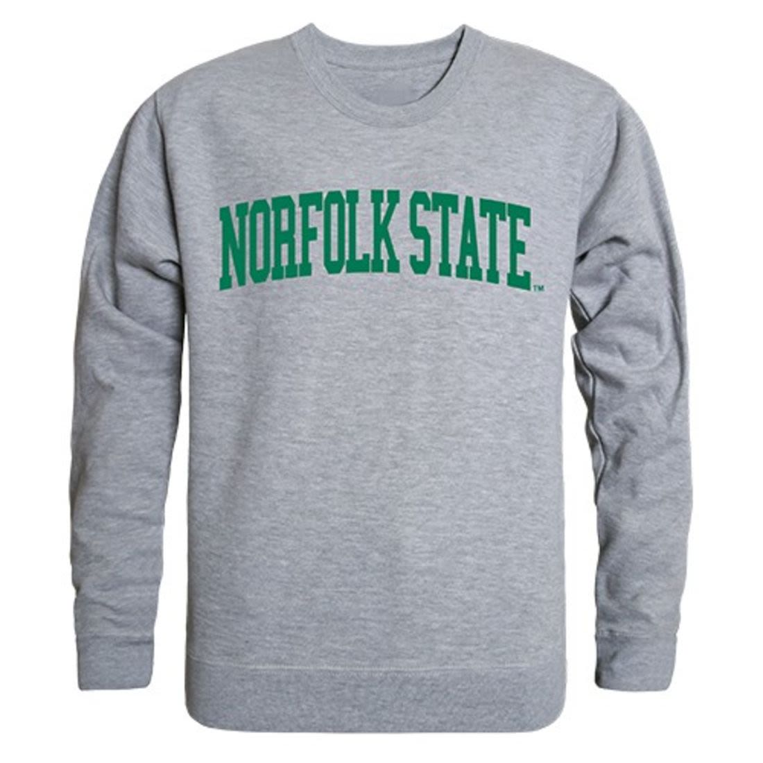 NSU Norfolk State University Game Day Crewneck Pullover Sweatshirt Sweater Heather Grey-Campus-Wardrobe