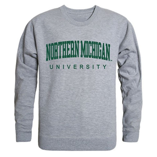 NMU Northern Michigan University Game Day Crewneck Pullover Sweatshirt Sweater Heather Grey-Campus-Wardrobe