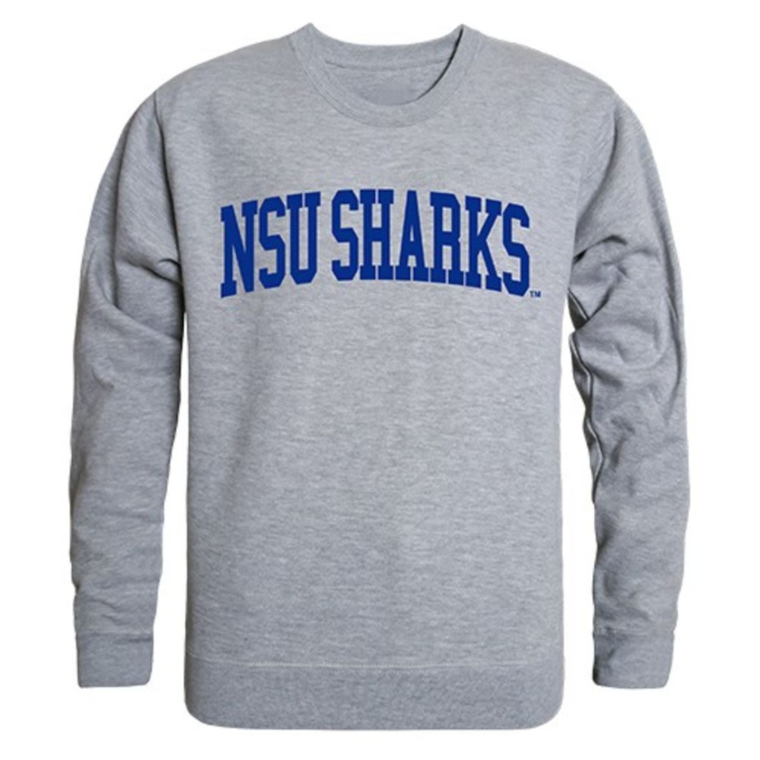 NSU Nova Southeastern University Game Day Crewneck Pullover Sweatshirt Sweater Heather Grey-Campus-Wardrobe
