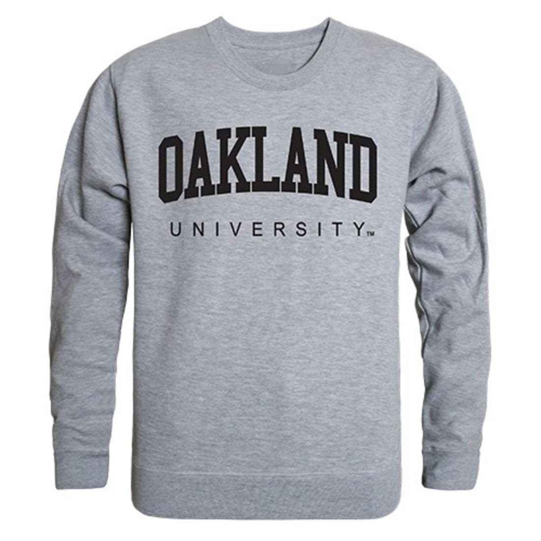 Oakland University Game Day Crewneck Pullover Sweatshirt Sweater Heather Grey-Campus-Wardrobe