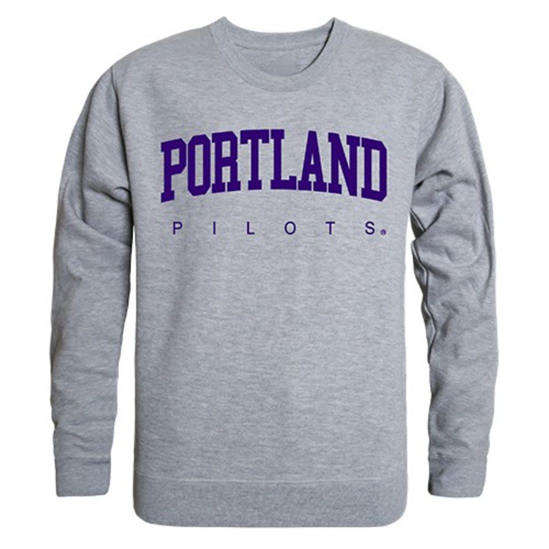 UP University of Portland Game Day Crewneck Pullover Sweatshirt Sweater Heather Grey-Campus-Wardrobe