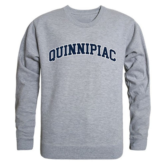 QU Quinnipiac University Game Day Crewneck Pullover Sweatshirt Sweater Heather Grey-Campus-Wardrobe