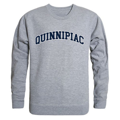 QU Quinnipiac University Game Day Crewneck Pullover Sweatshirt Sweater Heather Grey-Campus-Wardrobe