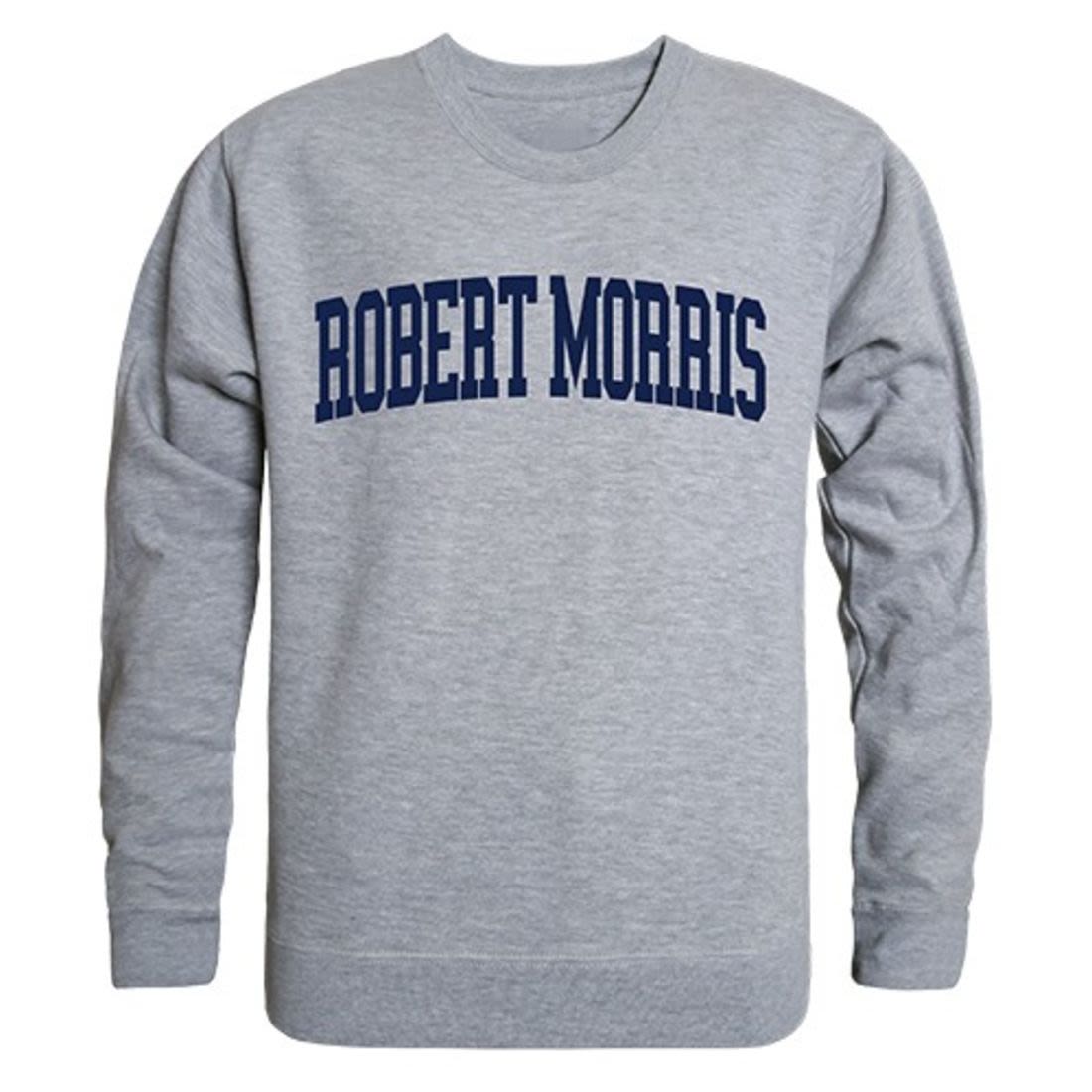 RMU Robert Morris University Game Day Crewneck Pullover Sweatshirt Sweater Heather Grey-Campus-Wardrobe