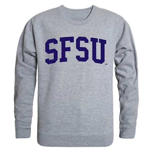 SFSU San Francisco State University Game Day Crewneck Pullover Sweatshirt Sweater Heather Grey-Campus-Wardrobe
