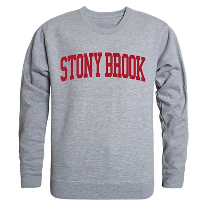 Stony Brook University Game Day Crewneck Pullover Sweatshirt Sweater Heather Grey-Campus-Wardrobe