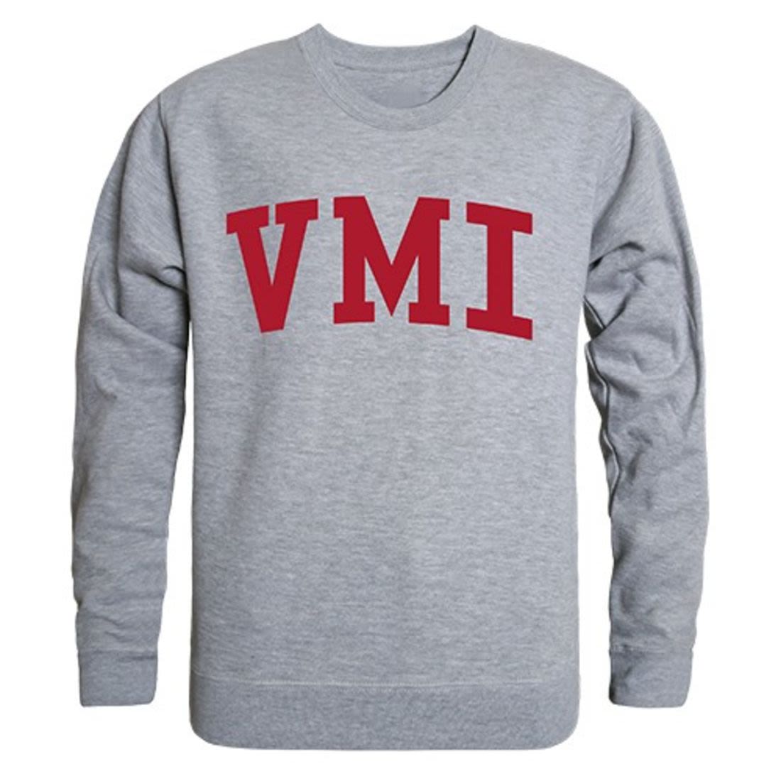 VMI Virginia Military Institute Game Day Crewneck Pullover Sweatshirt Sweater Heather Grey-Campus-Wardrobe