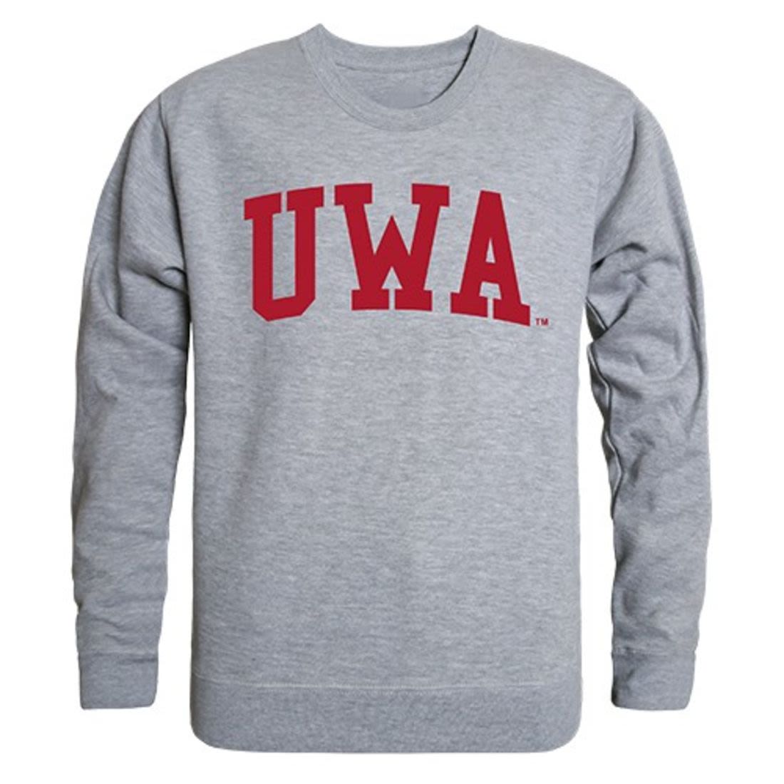 UWA University of West Alabama Game Day Crewneck Pullover Sweatshirt Sweater Heather Grey-Campus-Wardrobe