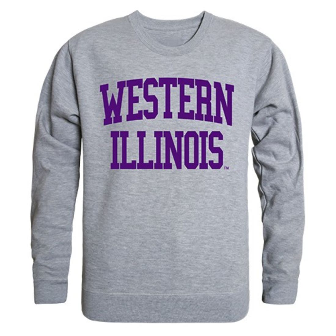 WIU Western Illinois University Game Day Crewneck Pullover Sweatshirt Sweater Heather Grey-Campus-Wardrobe