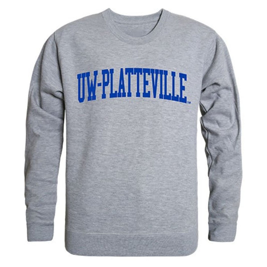 UW University of Wisconsin Platteville Game Day Crewneck Pullover Sweatshirt Sweater Heather Grey-Campus-Wardrobe