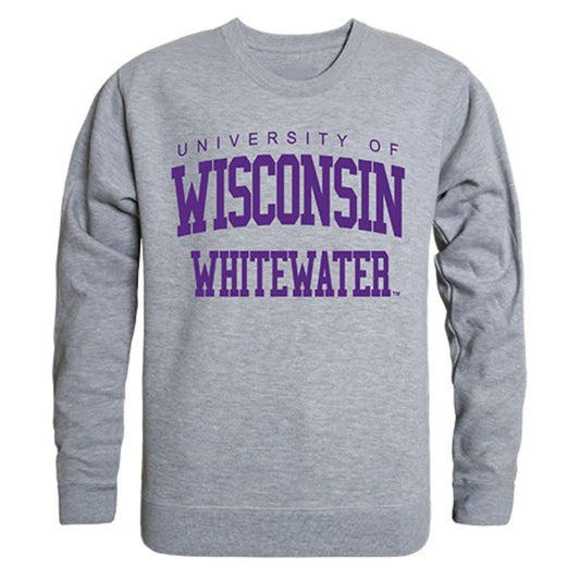 UWW University of Wisconsin Whitewater Game Day Crewneck Pullover Sweatshirt Sweater Heather Grey-Campus-Wardrobe