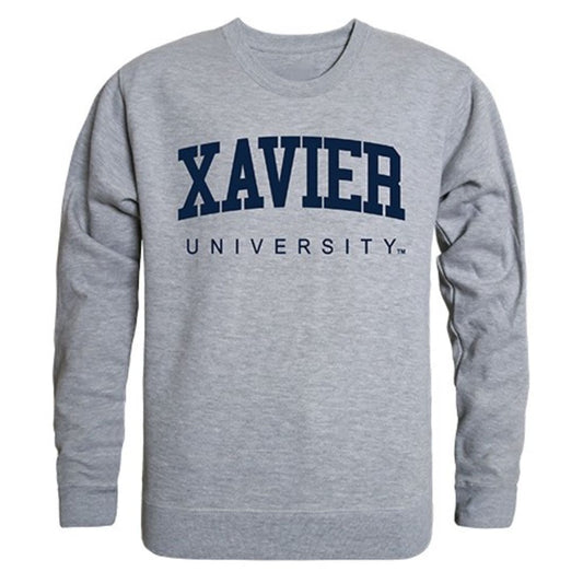 Xavier University Game Day Crewneck Pullover Sweatshirt Sweater Heather Grey-Campus-Wardrobe