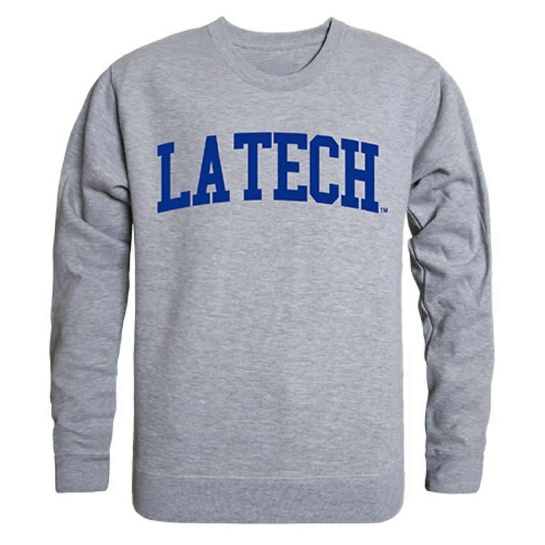 Louisiana Tech University Game Day Crewneck Pullover Sweatshirt Sweater Heather Grey-Campus-Wardrobe