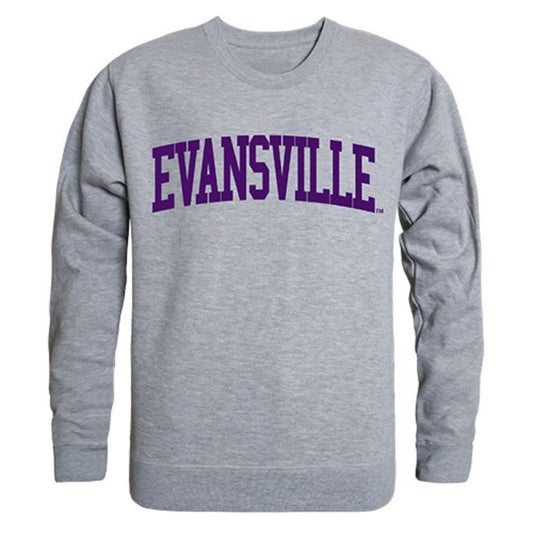 University of Evansville Game Day Crewneck Pullover Sweatshirt Sweater Heather Grey-Campus-Wardrobe
