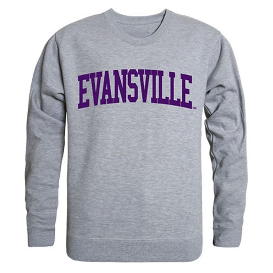 University of Evansville Game Day Crewneck Pullover Sweatshirt Sweater Heather Grey-Campus-Wardrobe
