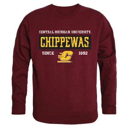 CMU Central Michigan University Chippewas Established Crewneck Pullover Sweatshirt Sweater Maroon-Campus-Wardrobe