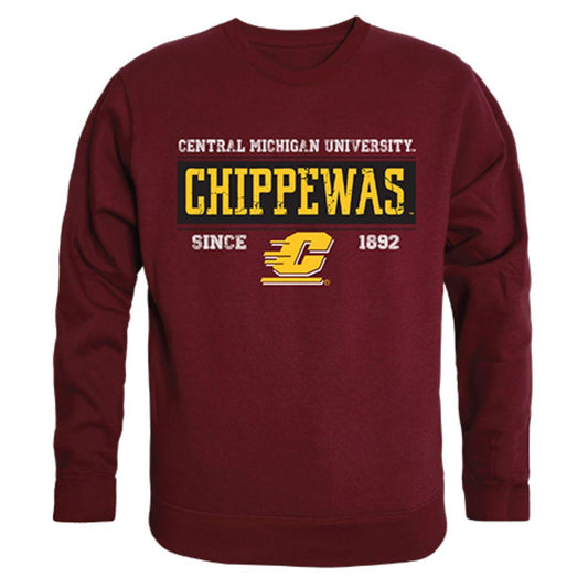 CMU Central Michigan University Chippewas Established Crewneck Pullover Sweatshirt Sweater Maroon-Campus-Wardrobe