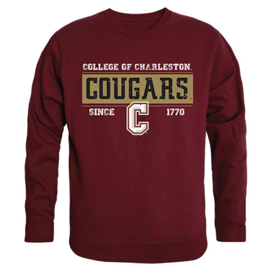 COFC College of Charleston Cougars Established Crewneck Pullover Sweatshirt Sweater Maroon-Campus-Wardrobe