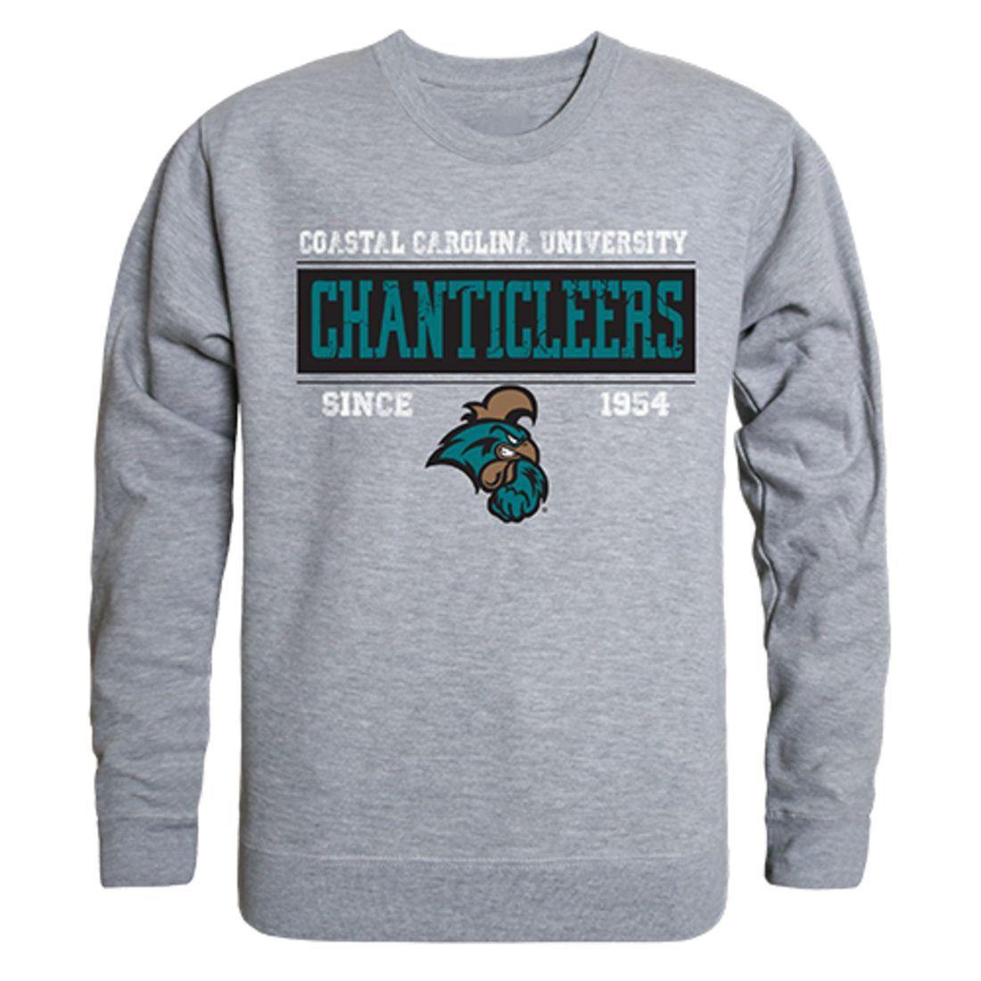 CCU Coastal Carolina University Chanticleers Established Crewneck Pullover Sweatshirt Sweater Heather Grey-Campus-Wardrobe