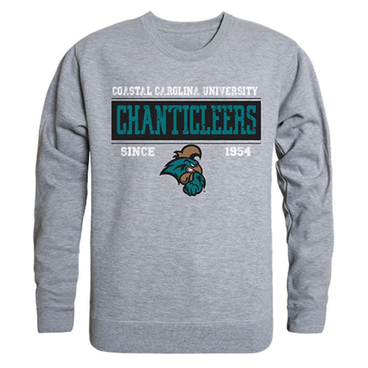 CCU Coastal Carolina University Chanticleers Established Crewneck Pullover Sweatshirt Sweater Heather Grey-Campus-Wardrobe