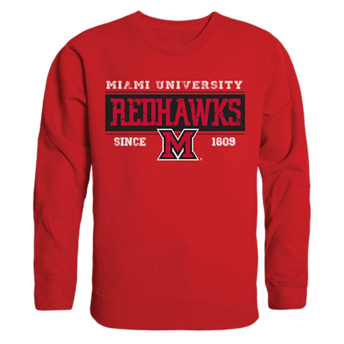 Miami University RedHawks Established Crewneck Pullover Sweatshirt Sweater Red-Campus-Wardrobe