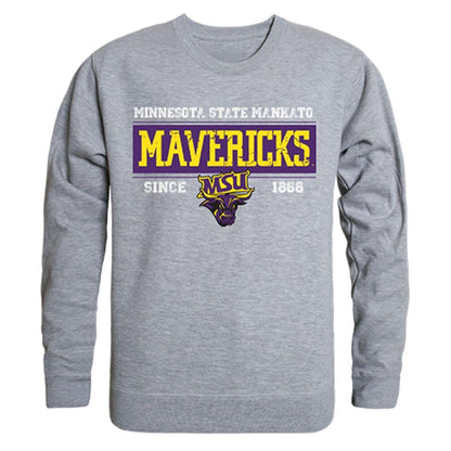 MNSU Minnesota State University Mankato Mavericks Established Crewneck Pullover Sweatshirt Sweater Heather Grey-Campus-Wardrobe