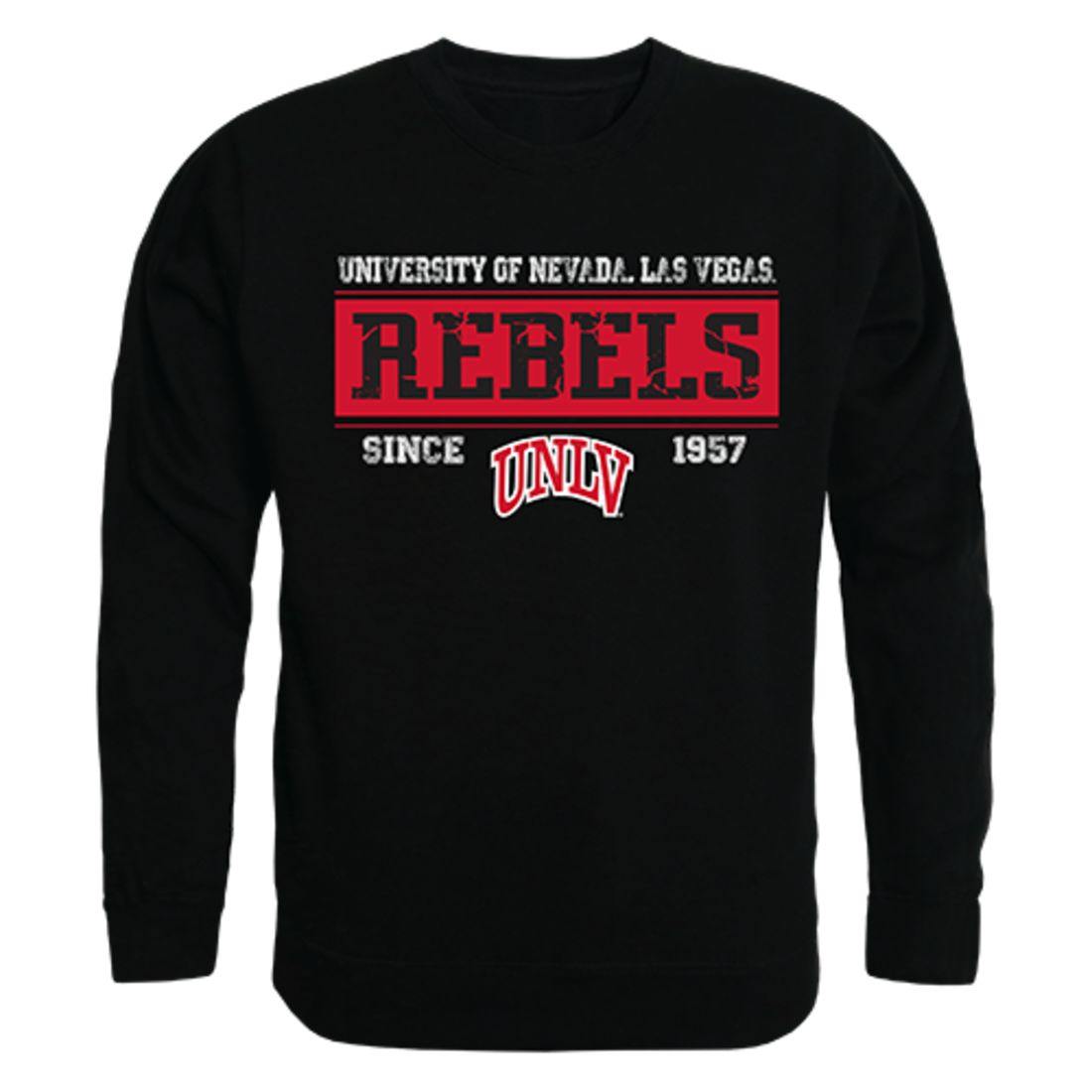 UNLV University of Nevada Las Vegas Rebels Established Crewneck Pullover Sweatshirt Sweater Black-Campus-Wardrobe