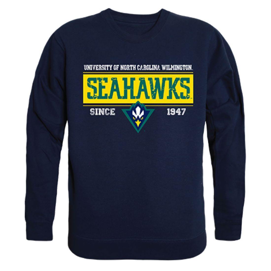 UNCW University of North Carolina Wilmington Seahawks Established Crewneck Pullover Sweatshirt Sweater Navy-Campus-Wardrobe