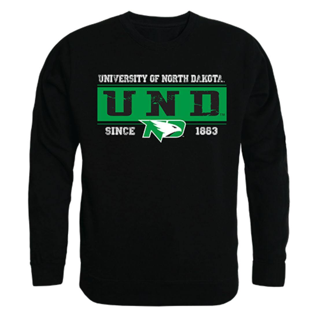 UND University of North Dakota Fighting Hawks Established Crewneck Pullover Sweatshirt Sweater Black-Campus-Wardrobe