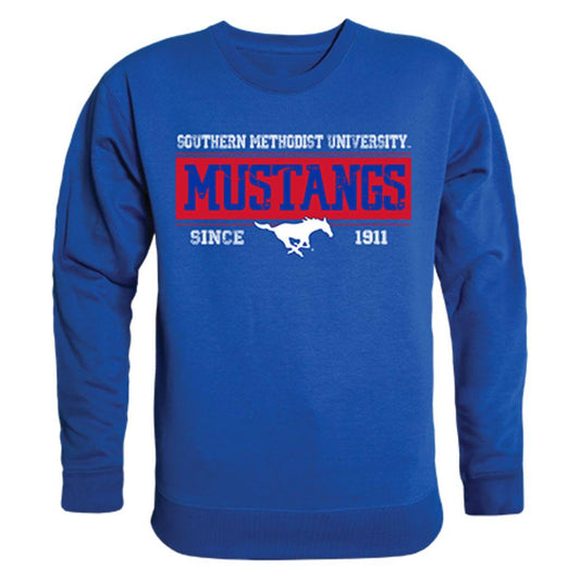 SMU Southern Methodist University Mustangs Established Crewneck Pullover Sweatshirt Sweater Royal-Campus-Wardrobe