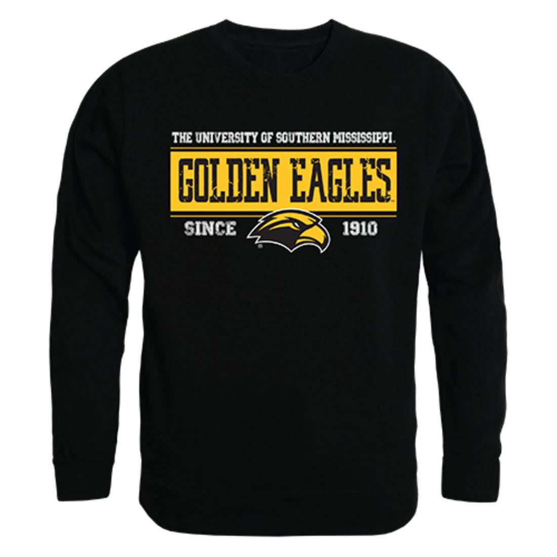 USM University of Southern Mississippi Golden Eagles Established Crewneck Pullover Sweatshirt Sweater Black-Campus-Wardrobe