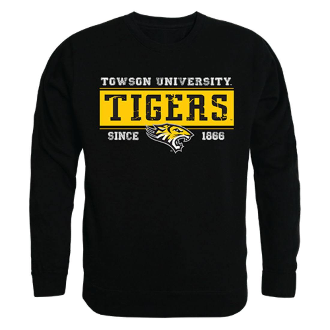 TU Towson University Tigers Established Crewneck Pullover Sweatshirt Sweater Black-Campus-Wardrobe