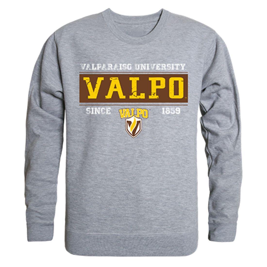 Valparaiso University Crusaders Established Crewneck Pullover Sweatshirt Sweater Heather Grey-Campus-Wardrobe