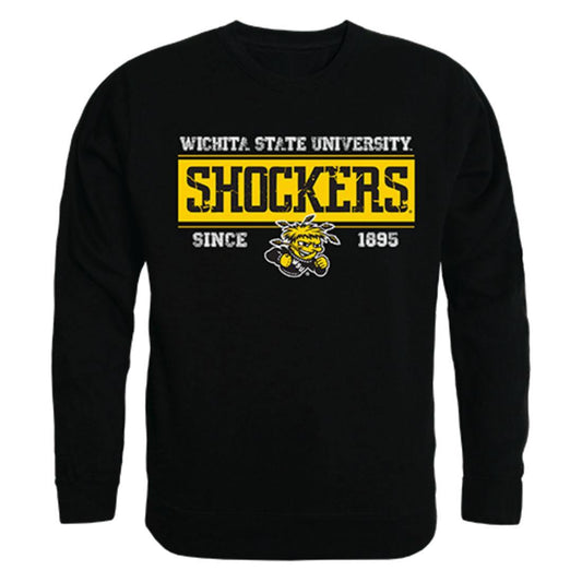 WSU Wichita State University Shockers Established Crewneck Pullover Sweatshirt Sweater Black-Campus-Wardrobe