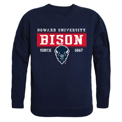 Howard University Bison Established Crewneck Pullover Sweatshirt Sweater Navy-Campus-Wardrobe