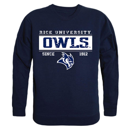 Rice University Owls Established Crewneck Pullover Sweatshirt Sweater Navy-Campus-Wardrobe