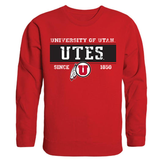 University of Utah Utes Established Crewneck Pullover Sweatshirt Sweater Red-Campus-Wardrobe