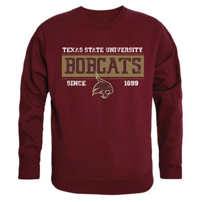 Texas State University Bobcats Established Crewneck Pullover Sweatshirt Sweater Maroon-Campus-Wardrobe