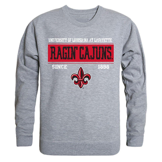 UL University of Louisiana at Lafayette Ragin' Cajuns Established Crewneck Pullover Sweatshirt Sweater Heather Grey-Campus-Wardrobe