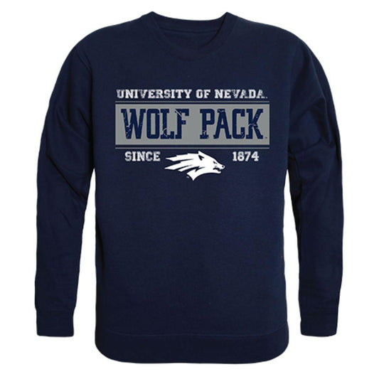 University of Nevada Wolf Pack Established Crewneck Pullover Sweatshirt Sweater Navy-Campus-Wardrobe