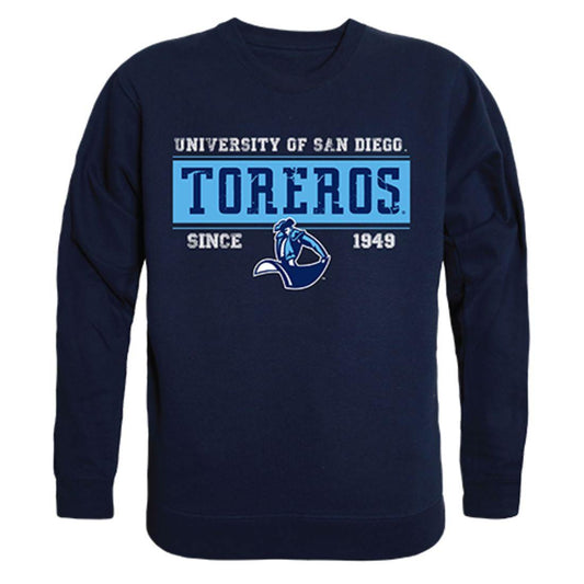 USD University of San Diego Toreros Established Crewneck Pullover Sweatshirt Sweater Navy-Campus-Wardrobe
