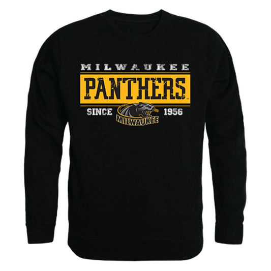 UW University of Wisconsin Milwaukee Panthers Established Crewneck Pullover Sweatshirt Sweater Black-Campus-Wardrobe