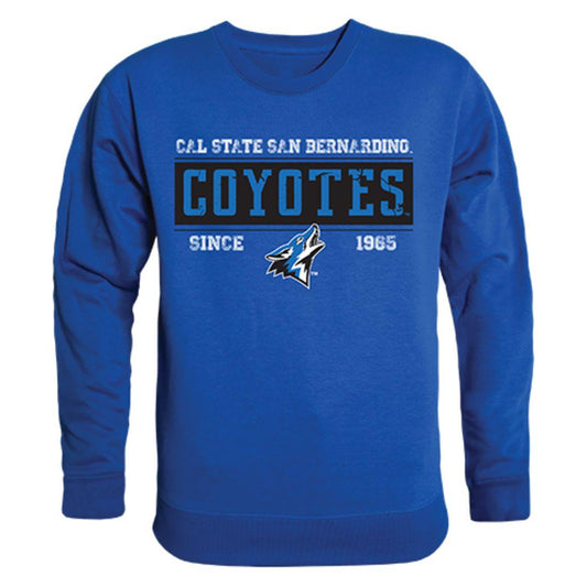 CSUSB California State University San Bernardino Coyotes Established Crewneck Pullover Sweatshirt Sweater Royal-Campus-Wardrobe