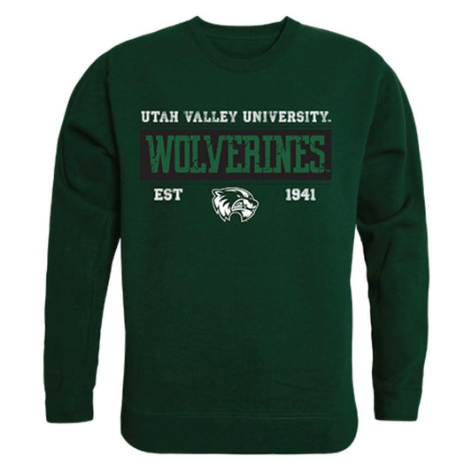 UVU Utah Valley University Wolverines Established Crewneck Pullover Sweatshirt Sweater Forest-Campus-Wardrobe