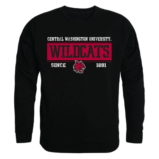 CWU Central Washington University Wildcats Established Crewneck Pullover Sweatshirt Sweater Black-Campus-Wardrobe